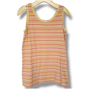 Duo Maternity Women's Orange Striped sleeveless shirt - medium